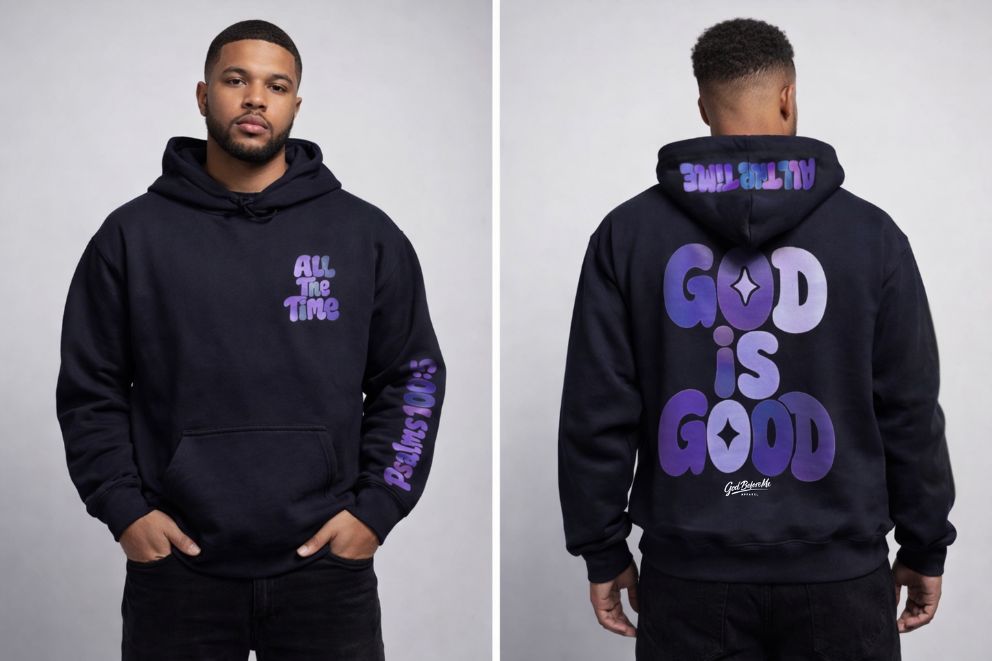 God Is Good Hoodie purple print