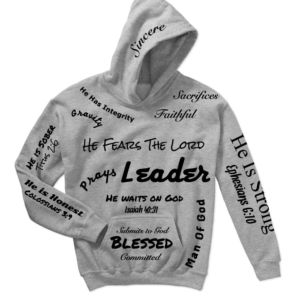 Godly Man Hoodie - Strength, Faith & Purpose