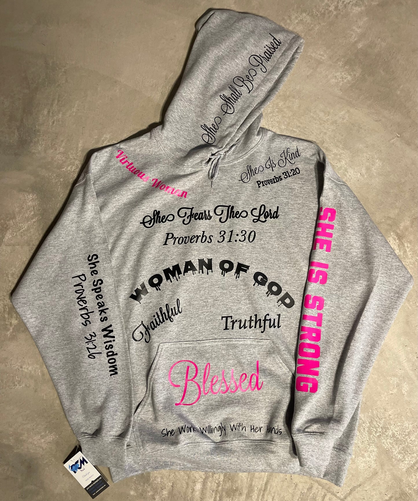 Proverbs 31 Hoodie Hot Pink Edition