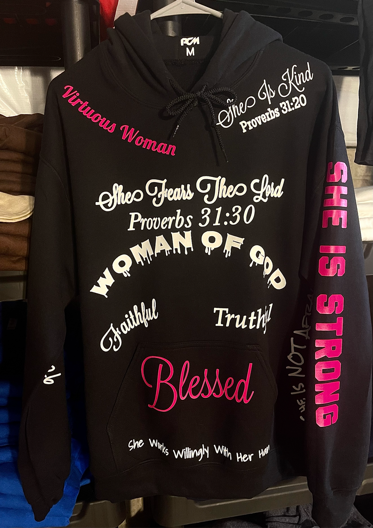 Proverbs 31 Hoodie Hot Pink Edition