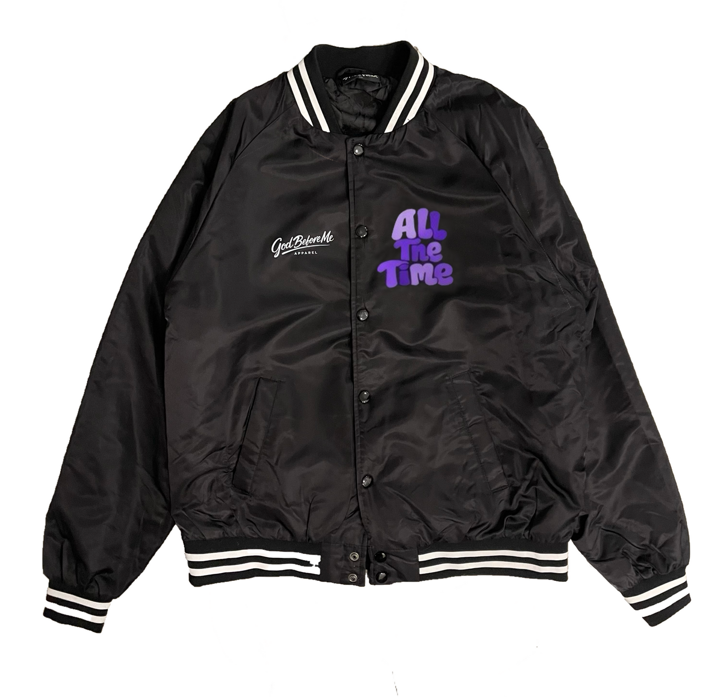 God Is Good. All the Time. Black Bomber Jacket (Preorder)