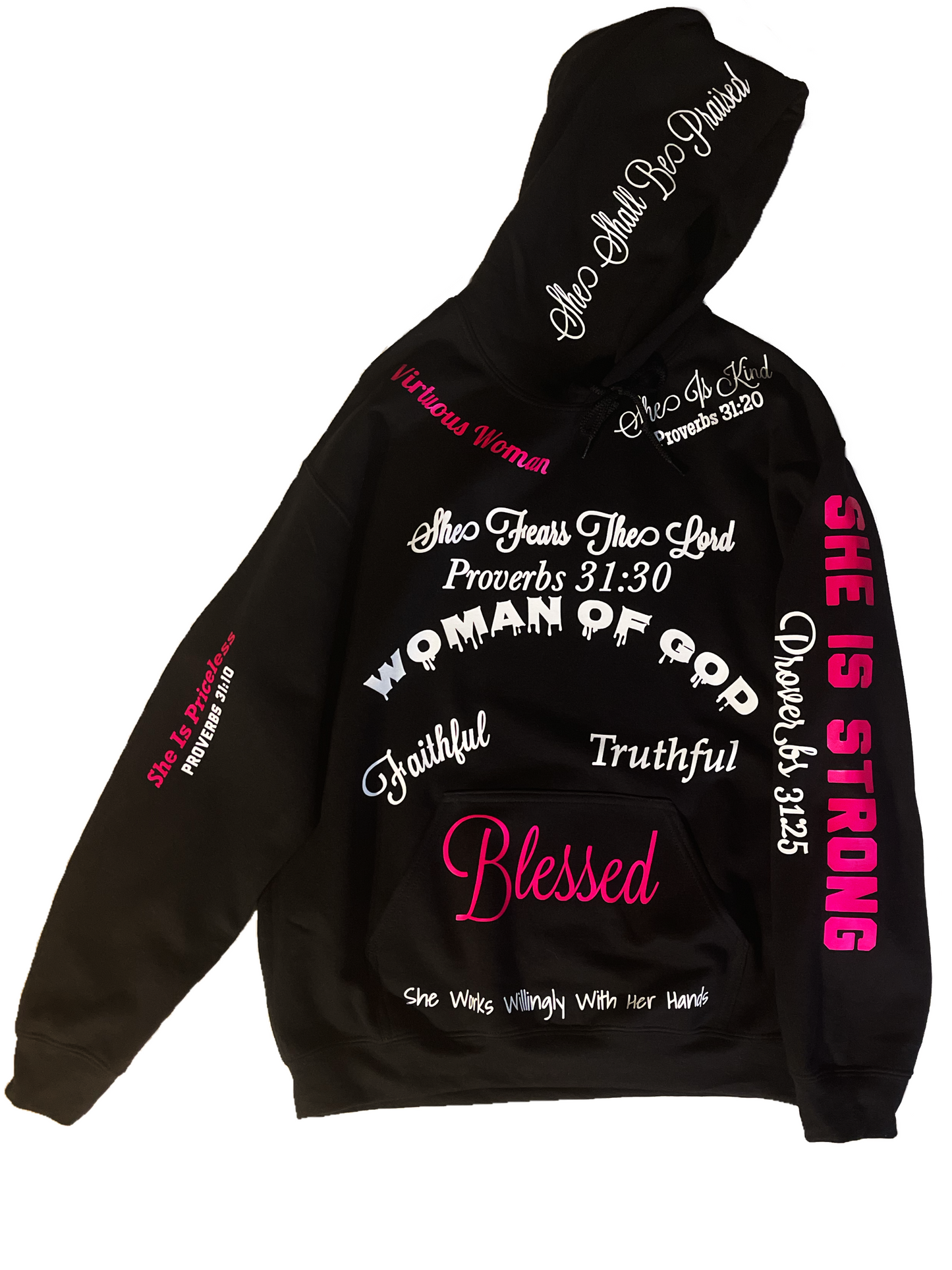 Proverbs 31 Hoodie Hot Pink Edition