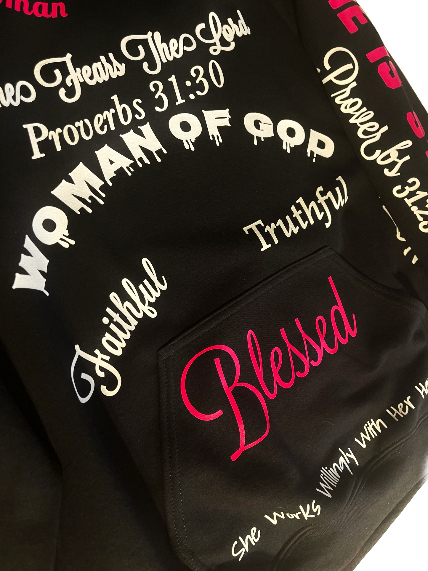 Proverbs 31 Hoodie Hot Pink Edition