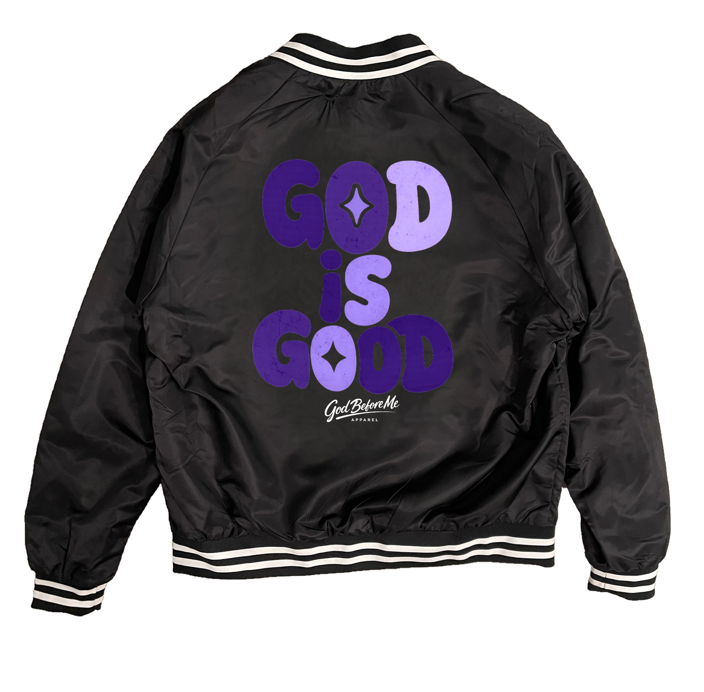 God Is Good. All the Time. Black Bomber Jacket (Preorder)