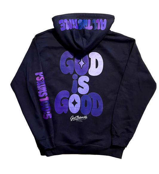God Is Good Hoodie purple print
